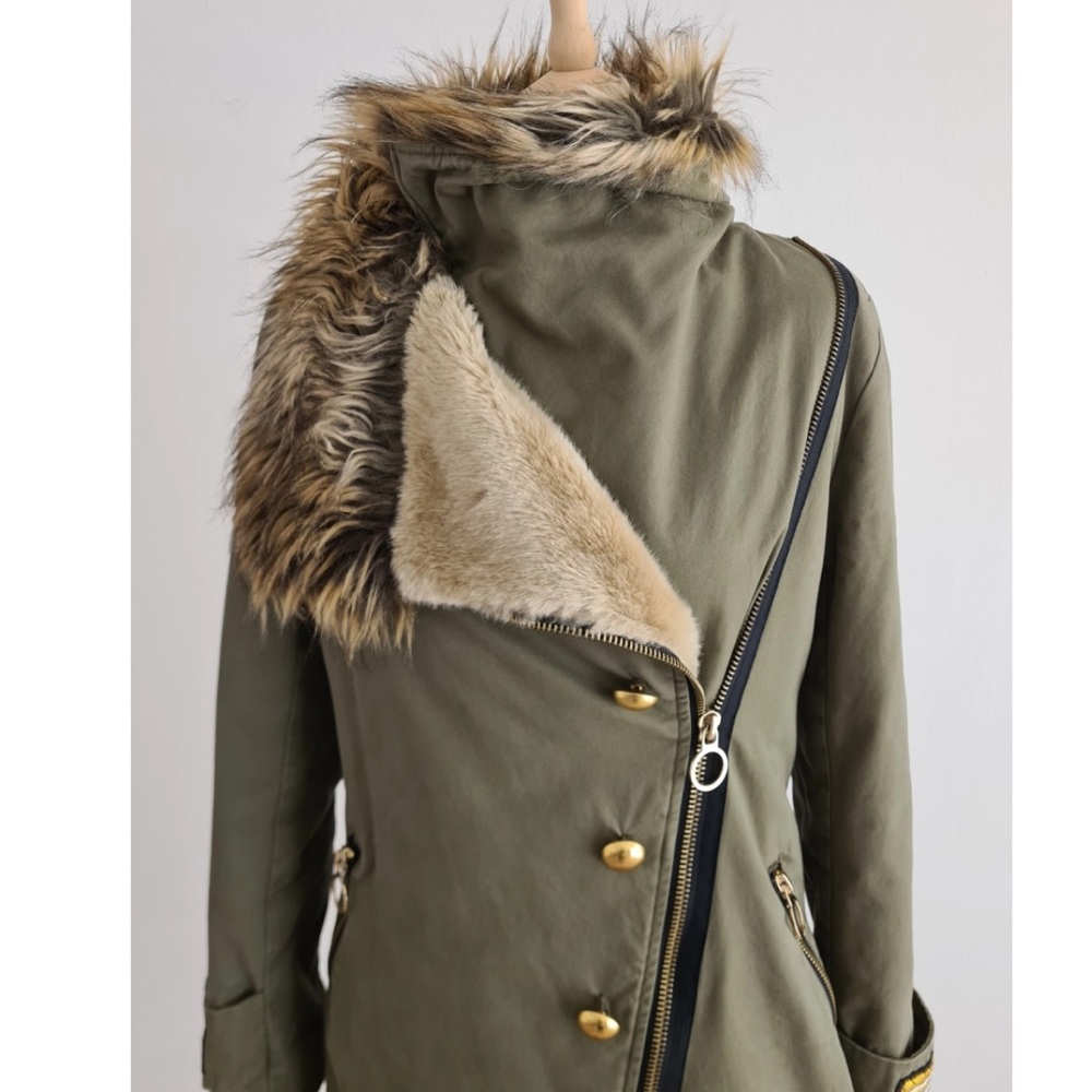 PINKO Faux Fur Military Parka - Picture 14 of 15